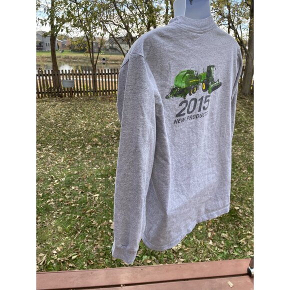 John Deere Gray Long Sleeve Shirt Medium USA Team Ottumwa 2015 Heavyweight - Picture 3 of 8